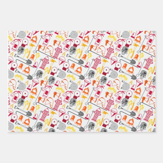 Heroischer Feuerwehrmann Themed Geschenkpapier Set (Vorderseite 2)