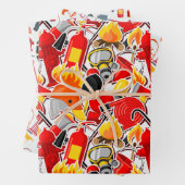 Heroischer Feuerwehrmann Themed Geschenkpapier Set (Beispiel)