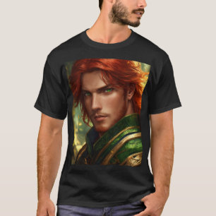 Heroischer Rothaariger Schwertfantasy-T - Shirt