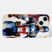 "Heroischer Schutz: Captain America Edition" Case-Mate iPhone Hülle (Rückseite (Horizontal))
