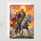 Heroischer Trump-Krieger in Goldener Rüstung Einladung (Vorne/Hinten)