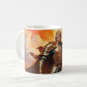 Heroischer Trump-Krieger in Goldener Rüstung Kaffeetasse (Vorderseite Links)