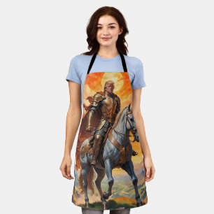 Heroischer Trump-Krieger in Goldener Rüstung Schürze