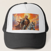 Heroischer Trump-Krieger in Goldener Rüstung Truckerkappe (Vorderseite)