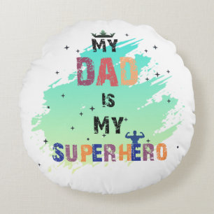 Heroischer Vater Vibes Cotton Rundes Kissen