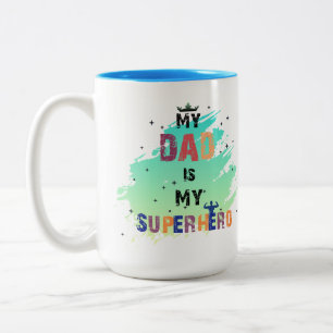 Heroischer Vater Vibes Zweifarbige Tasse