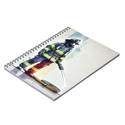 Heroisches Firefighter Art Notebook Notizblock (Linke Seite)