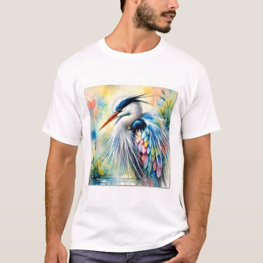 Heron 170624AREF113 - Watercolor T-Shirt (Vorderseite)
