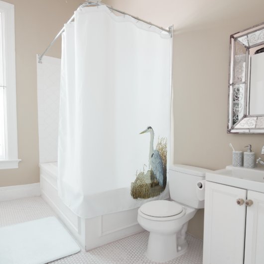 Heron am Marsh Edge Duschvorhang (Beispiel)