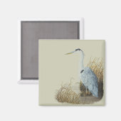Heron am Marsh Edge Magnet (Vorderseite/Rückseite)