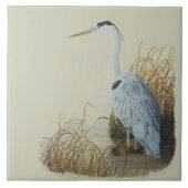 Heron am Marsh Edge Tile Fliese (Vorderseite)