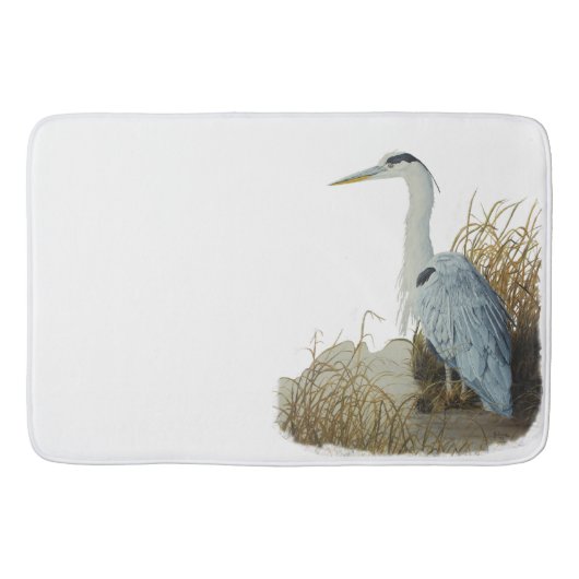 Heron an der Marsh Edge Bath Mat Badematte (Vorderseite)