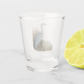 Heron an der Marsh Edge Schnapsglas (Rückseite)