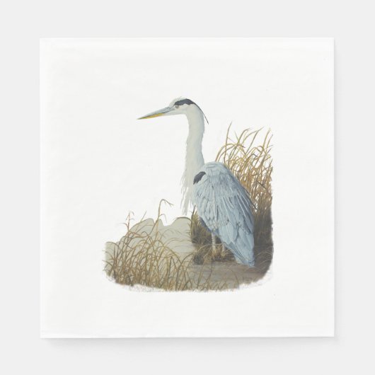 Heron an der Marsh Edge Serviette (Vorderseite)