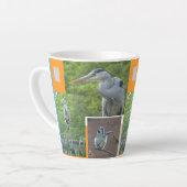 Heron and Little Bird Collage Latte Tasse (Linke Ecke)