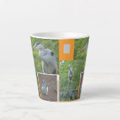 Heron and Little Bird Collage Latte Tasse (Vorderseite)