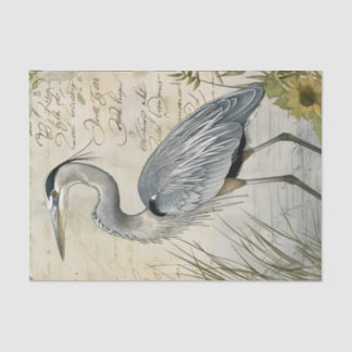 Heron and Sunflower Decoupage Seidenpapier