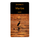 Heron at Sunset Wine Label (Vorne)
