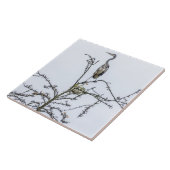 Heron auf Baumansicht Keramik Kachel (Seite)