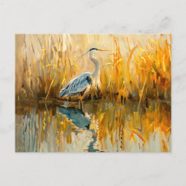 Heron bei Morgendämmerung am Wasser Feiertagspostkarte