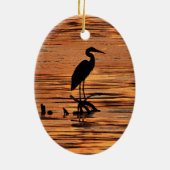 Heron bei Sunset Keramikornament (Hinten)