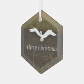 Heron Bird Flying Glass Ornament Aus Glas (Vorderseite Links)