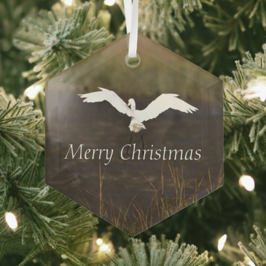 Heron Bird Flying Glass Ornament Aus Glas (Insitu)