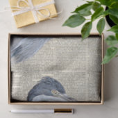 Heron Bird French Newspapier Vintag Decoupage Seidenpapier (Geschenk)
