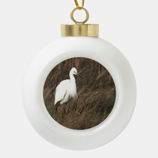 Heron Bird Keramik Ball Weihnachtsdekoration Keramik Kugel-Ornament (Vorderseite)
