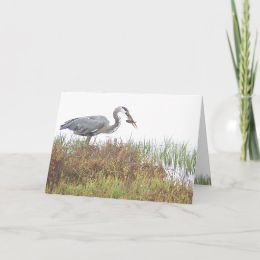 Heron Bird Wildlife Animals Wetlands Karte (Vorderseite)