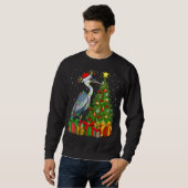 Heron Bird Xmas Holiday Santa Heron Christmas Tor Sweatshirt (Vorne ganz)