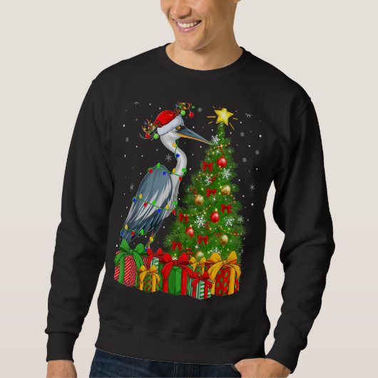 Heron Bird Xmas Holiday Santa Heron Christmas Tor Sweatshirt (Vorderseite)