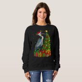 Heron Bird Xmas Weihnachtsfeiertag Weihnachtsfest Sweatshirt (Vorne ganz)