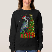 Heron Bird Xmas Weihnachtsfeiertag Weihnachtsfest Sweatshirt (Vorderseite)