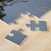 Heron, der über den Teich fliegt; Natur Puzzle (Seite)