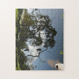 Heron, der über den Teich fliegt; Natur Puzzle