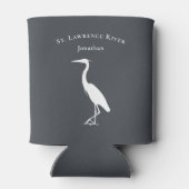 Heron Egret Silhouette benutzerdefinierter Text un Dosenkühler (Rückseite)