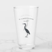 Heron Egret Silhouette Feuchtgebiete Glas (Rückseite)