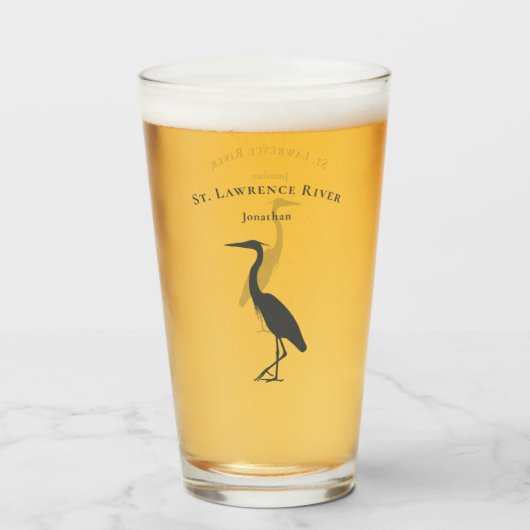 Heron Egret Silhouette Feuchtgebiete Glas (Vorne (Gefüllt))