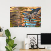 Heron Fischerei am See Poster (Heimbüro)