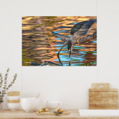 Heron Fischerei am See Poster (Küche)