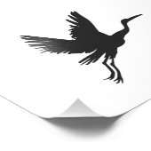 Heron-fliegende Silhouette - Hintergrundfarbe ausw Fotodruck (Ecke)