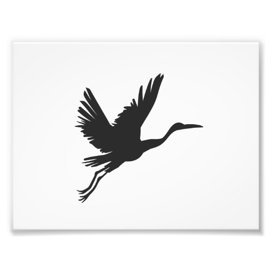 Heron-fliegende Silhouette - Hintergrundfarbe ausw Fotodruck (Vorne)