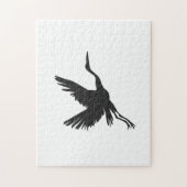 Heron-fliegende Silhouette - Hintergrundfarbe ausw Puzzle (Vertikal)