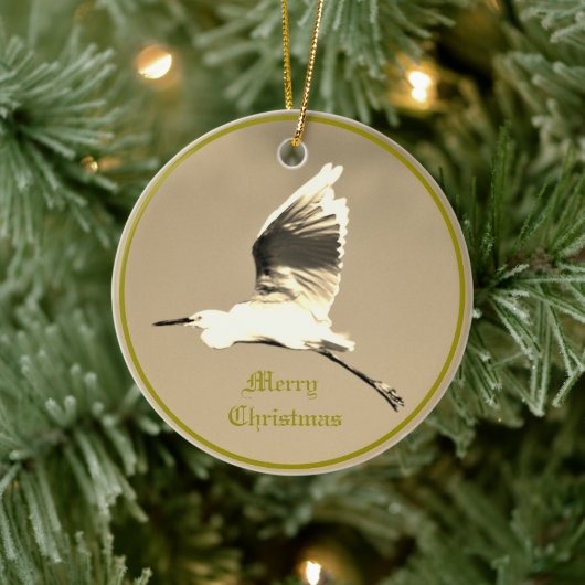 Heron Flying Foto Keramik Ornament (Baum)
