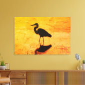 Heron Gold Sunset Canvas Print Leinwanddruck (Insitu (Wohnzimmer))
