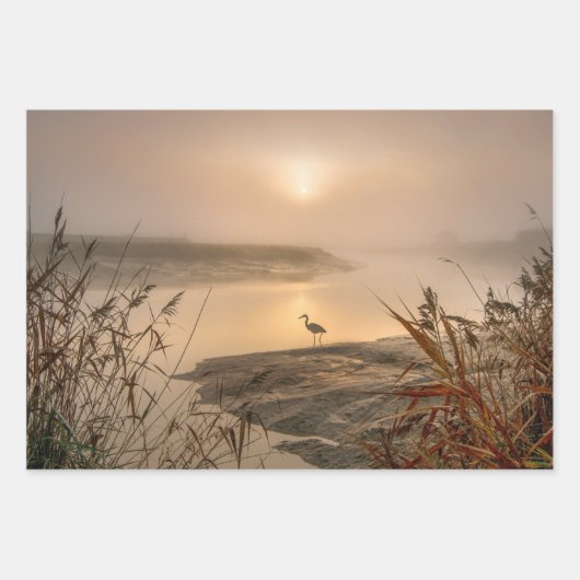 Heron Heaven - Landschaft am See Geschenkpapier Set (Vorderseite)