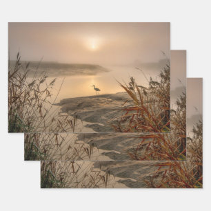 Heron Heaven - Landschaft am See Geschenkpapier Set