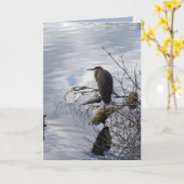 Heron im Spiegel Karte (Gelbe Blume)