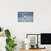Heron im Wasserposter Poster (Heimbüro)